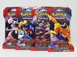 Pokemon TCG - DESTINED RIVALS - Sleeved Booster Pack COMPLETE ART SET - 4 Packs - Image 1