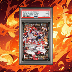 2015 POKEMON JPN XY DOUBLE CRISIS 1ST ED FULL ART/TEAM MAGMA'S GROUDON EX PSA 9 - Image 1
