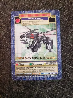 Vintage Digimon CCG Battle Series 4 Mega Gold Stamp Card Grankuwagumon BO-182 - Image 2