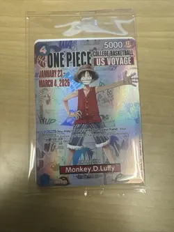 One Piece Monkey D. Luffy US Voyage College Basketball Promo Card SEALED - Image 1