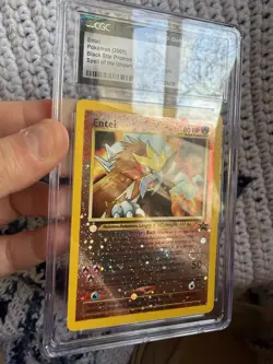CGC 10 Pokemon Entei Black Star Promo #34 Reverse Holo 2001 Card - one swirl - Image 3