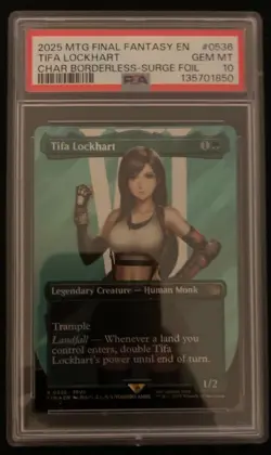 Tifa Lockhart Borderless Surge Foil PSA 10 Graded Final Fantasy MTG - Image 1
