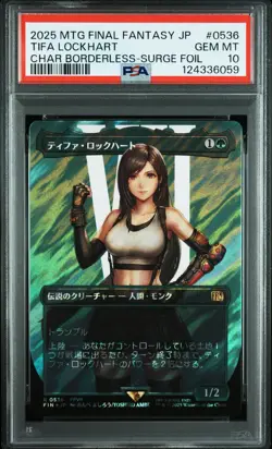 MTG PSA 10 Tifa Lockhart Char Borderless Surge Foil 2025 #0536 FIN Japanese - Image 1