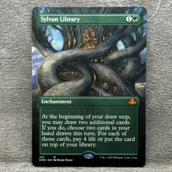 MTG Sylvan Library Borderless Dominaria Remastered DMR #441 Non-Foil NM - Image 1