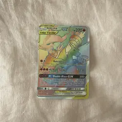 Reshiram & Charizard GX Rainbow Rare TAG TEAM Pokemon Card - NM - Authentic - Image 4