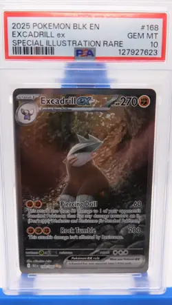 2025 POKEMON BLK EN-BLACK BOLT SPECIAL ILLUSTRATION RARE EXCADRILL EX PSA 10 - Image 1
