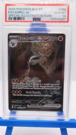 2025 POKEMON BLK EN-BLACK BOLT SPECIAL ILLUSTRATION RARE EXCADRILL EX PSA 10 - Image 1