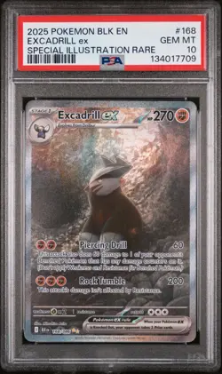 2025 POKEMON BLK EN-BLACK BOLT SPECIAL ILLUSTRATION RARE EXCADRILL EX PSA 10 - Image 1