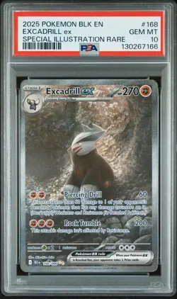 2025 POKEMON BLK EN-BLACK BOLT SPECIAL ILLUSTRATION RARE EXCADRILL EX PSA 10 - Image 1