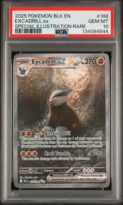 2025 POKEMON BLK EN-BLACK BOLT SPECIAL ILLUSTRATION RARE EXCADRILL EX PSA 10 - Image 1