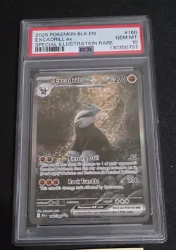 2025 POKEMON BLK EN-BLACK BOLT SPECIAL ILLUSTRATION RARE EXCADRILL EX PSA 10 - Image 1