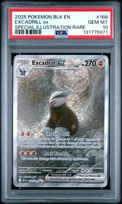 2025 POKEMON BLK EN-BLACK BOLT SPECIAL ILLUSTRATION RARE EXCADRILL EX PSA 10 - Image 1