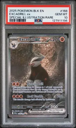 2025 POKEMON BLK EN-BLACK BOLT SPECIAL ILLUSTRATION RARE EXCADRILL EX PSA 10 - Image 1