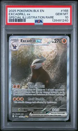 2025 POKEMON BLK EN-BLACK BOLT SPECIAL ILLUSTRATION RARE EXCADRILL EX PSA 10 - Image 1