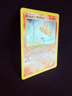 2000 Blaine's Moltres 001/132 Gym Heroes Holo Rare Vintage Pokemon TCG WoTC HP - Image 2