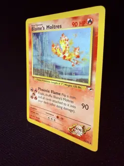 2000 Blaine's Moltres 001/132 Gym Heroes Holo Rare Vintage Pokemon TCG WoTC HP - Image 3