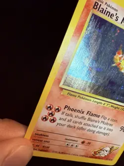2000 Blaine's Moltres 001/132 Gym Heroes Holo Rare Vintage Pokemon TCG WoTC HP - Image 4