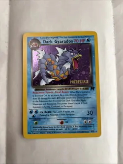 Pokemon Dark Gyarados TCG Prerelease Card 08/82 WOTC Promo Holo Tail Swirl! - Image 1