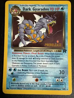 Pokemon Dark Gyarados TCG Prerelease Card 08/82 WOTC Promo Holo MP - Image 1