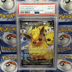 FLAREON EX Full Art - Pokemon XY Gen. Radiant Collection #RC28 NM - MINT PSA 8 - Image 1