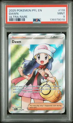 2025 POKEMON PFL EN-PHANTASMAL FLAMES ULTRA RARE #118 DAWN PSA 9 - Image 1