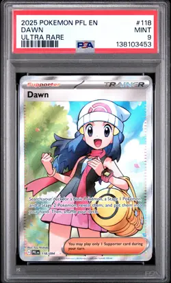 2025 POKEMON PFL EN-PHANTASMAL FLAMES ULTRA RARE #118 DAWN PSA 9 - Image 1