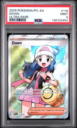 2025 POKEMON PFL EN-PHANTASMAL FLAMES ULTRA RARE #118 DAWN PSA 9 - Image 1