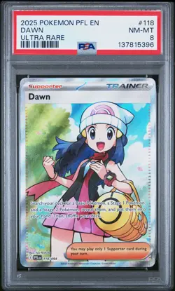2025 POKEMON PFL EN-PHANTASMAL FLAMES ULTRA RARE #118 DAWN PSA 8 - Image 1