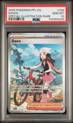 2025 POKEMON PFL EN-PHANTASMAL FLAMES SPECIAL ILLUSTRATION RARE #129 DAWN PSA 10 - Image 1