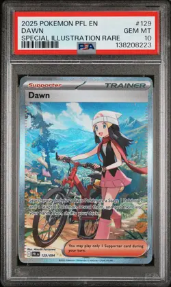 2025 POKEMON PFL EN-PHANTASMAL FLAMES SPECIAL ILLUSTRATION RARE #129 DAWN PSA 10 - Image 1