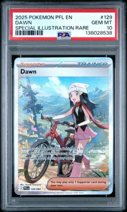 2025 POKEMON PFL EN-PHANTASMAL FLAMES SPECIAL ILLUSTRATION RARE #129 DAWN PSA 10 - Image 1