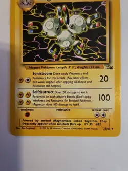 Pokemon TCG Magneton Fossil Card 26/62 Unlimited Non-Holo Rare - Image 4