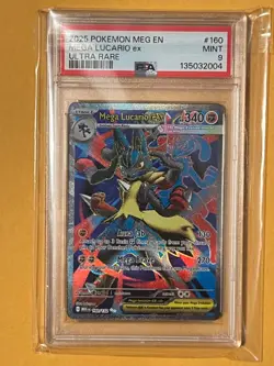 PSA 9 Mega Lucario ex 160/132 Ultra Rare MEG Mega Evoltion Pokemon Graded Card - Image 2