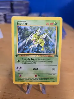 Scyther 26/64 Jungle 1st Edition Non-Holo Rare Pokemon Card LP - Image 1
