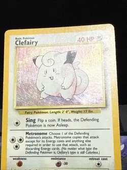 Pokemon Card Clefairy 5/102 Base Set Holo Holo Rare WOTC Played - Image 2