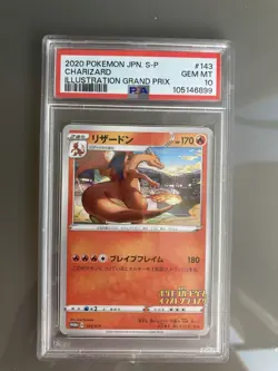2020 Pokemon Japanese Charizard Illustration Grand Prix Card #143 PSA 10 Gem - Image 1