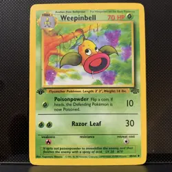 Weepinbell 48/64 Jungle 1st Edition Uncommon Pokemon Card WOTC Kagemaru Himeno - Image 1