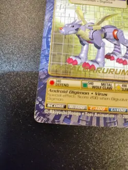 Digimon Metalgarurumon Card Gold Foil Text Bo-149 - Image 3