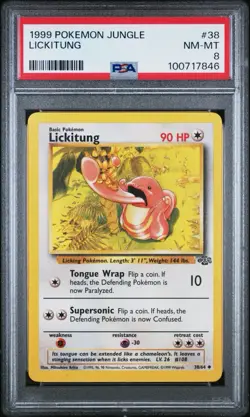 Lickitung 38/64 Jungle PSA 8 NM-MT FRESH CERT Graded Pokemon TCG Card WOTC 1999 - Image 1