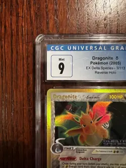 PSA 9 Pokemon Dragonite Reverse Holo Stamped Rare Delta Species 3/113 - Image 3