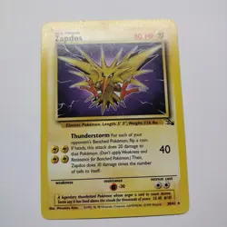 Zapdos Non Holo Rare 30/62 Pokemon Fossil LP - Image 1