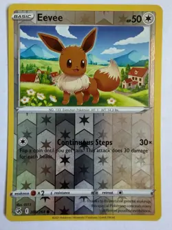 Pokemon TCG SWSH08 Fusion Strike 205/264 Eevee Reverse Holo - Image 1