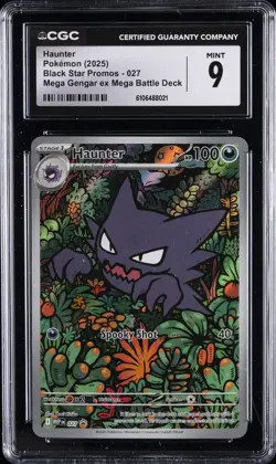 2025 POKEMON BLACK STAR PROMOS MEGA GENGAR EX MEGA BATTLE DECK HAUNTER CGC 9 - Image 1