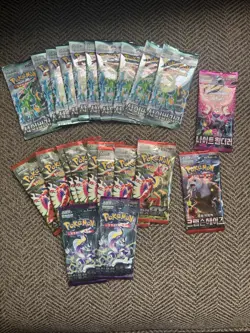 22 Sealed Korean Pokemon Booster Pack Variety Lot Feat. Cyber Judge, Scarlet Ex - Image 1