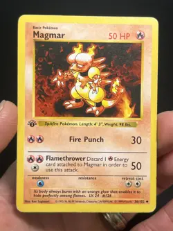 Pokemon TCG Magmar 036/102 Base Set (Shadowless) 1st Edition - Image 1