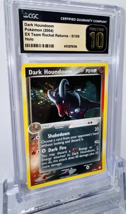 Dark Houndoom CGC Pristine 10 | Pop 1 | EX Rocket Returns 5/109 Pokemon Holo - Image 1