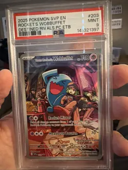 Team Rocket's Wobbuffet (Pokemon Center Exclusive) 203 Sv: Scarlet &Violet PSA 9 - Image 1
