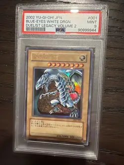 2002 YU-GI-OH! JPN DUELIST LEGACY VOLUME 2 #001 BLUE-EYES WHITE DRAGON PSA 9 - Image 1