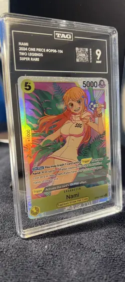 2024 One Piece Two Legends 106 Nami Alternate Art TAG 9 English Edition- Graded - Image 1