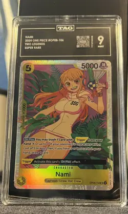 2024 One Piece Two Legends 106 Nami Alternate Art TAG 9 English Edition- Graded - Image 2